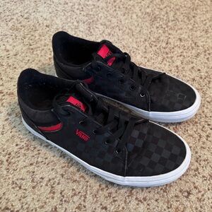Vans Black and Red Checkered Shoes